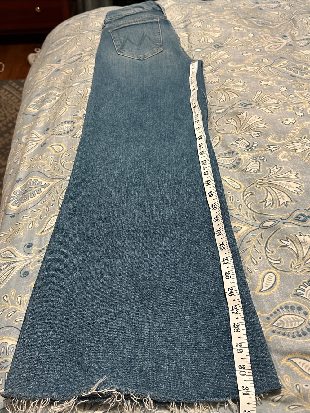MOTHER Dark Blue Wide-Leg Flare Jeans - Picture 7 of 9